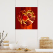 BUDDHA Heart | brandrood Poster (Keuken)