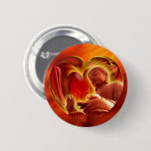 BUDDHA Heart | brandrood Ronde Button 5,7 Cm (Voorkant /achterkant)