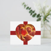 BUDDHA Heart | donkerrode strepen Briefkaart (Staand voorkant)