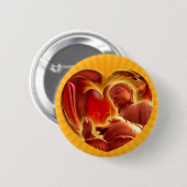 BUDDHA Heart | gele radiaal Ronde Button 5,7 Cm (Voorkant /achterkant)