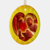BUDDHA Heart | gele shine Keramisch Ornament (Rechts)