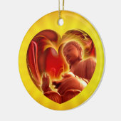 BUDDHA Heart | gele shine Keramisch Ornament (Links)