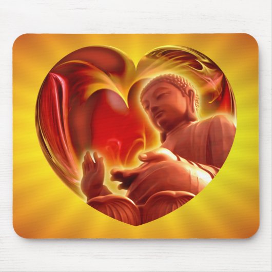 BUDDHA Heart | gele shine Muismat (Voorkant)
