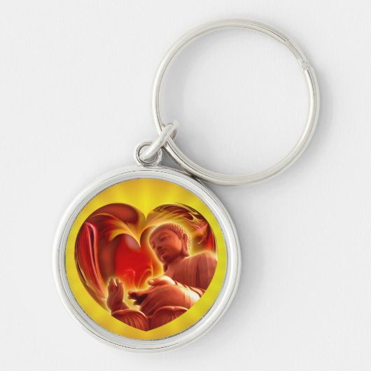 BUDDHA Heart | gele shine Sleutelhanger (Voorkant)