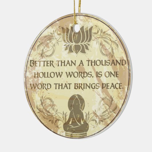 Buddha Hollow Words Keramisch Ornament (Links)
