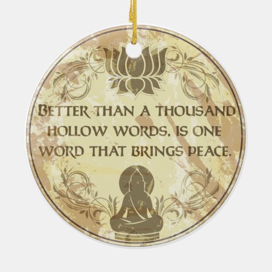 Buddha Hollow Words Keramisch Ornament (Achterkant)
