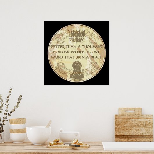 Buddha Hollow Words Poster (Keuken)