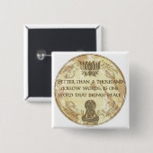 Buddha Hollow Words Vierkante Button 5,1 Cm (Voorkant /achterkant)