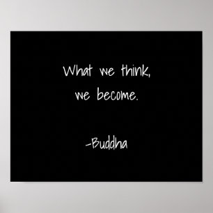 Buddha Inspirerend Quote White Typography Black Poster