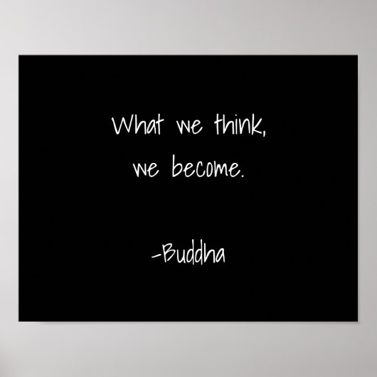 Buddha Inspirerend Quote White Typography Black Poster (Voorkant)