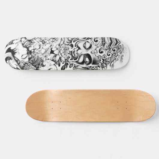 Buddha Japanse demon Lotus Palace Wave Skateboard (Horizontaal)