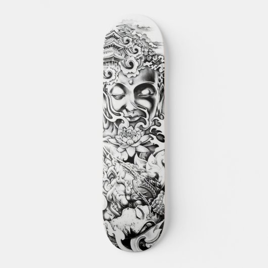 Buddha Japanse demon Lotus Palace Wave Skateboard (Voorkant)