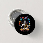 Buddha Juggling Space Planets Zen Yoga Meditation Ronde Button 3,2 Cm (Voorkant /achterkant)