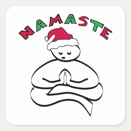 Buddha Kerstmis Vierkante Sticker (Voorkant)