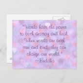 Buddha Kind Words Quote Briefkaart (Voorkant / Achterkant)