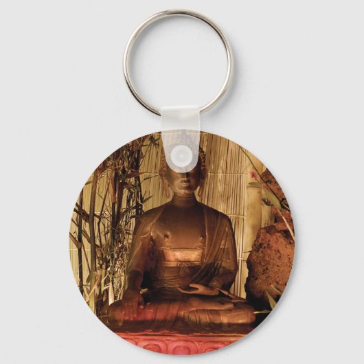 BUDDHA : Koperbeeld Sleutelhanger (Voorkant)