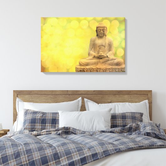 buddha light (yellow) canvas afdruk (Insitu (Slaapkamer))