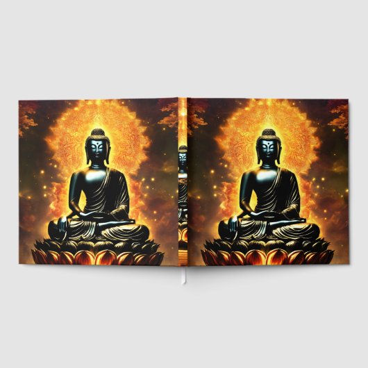 Buddha Logo White Lined Guest Book Gastenboek (Volledig)
