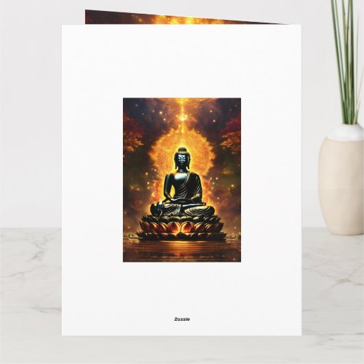Buddha Logo White Lined Guest Book Kaart (Achterkant)
