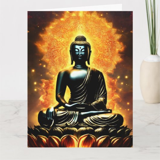 Buddha Logo White Lined Guest Book Kaart (Voorkant)
