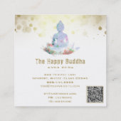 *~* Buddha Lotus AP33 Botanische Waterverf QR Vierkante Visitekaartje (Achterkant)