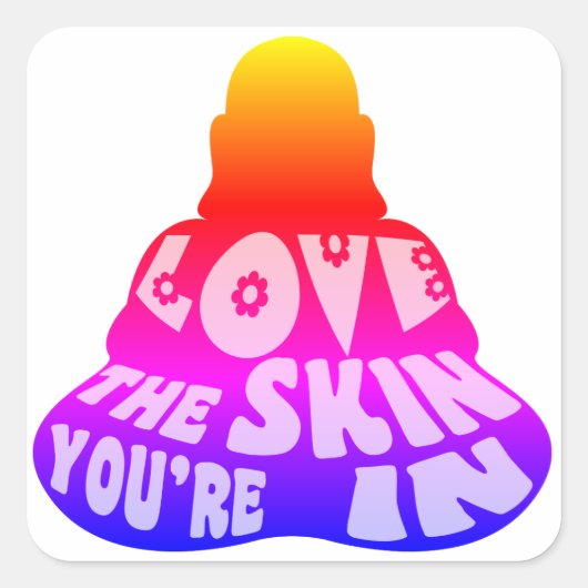 Buddha Love Colorful Vierkante Sticker (Voorkant)