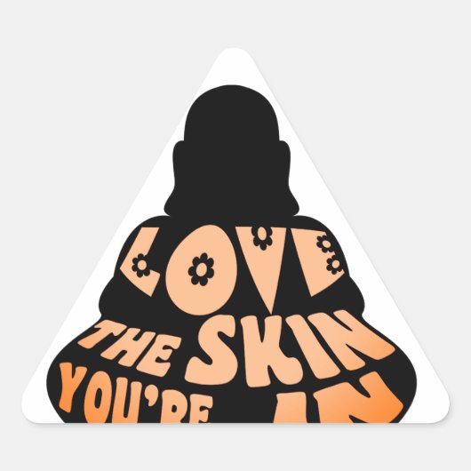Buddha Love Oranje Sticker (Voorkant)