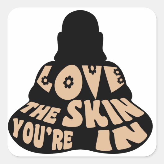 Buddha Love Vierkante Sticker (Voorkant)