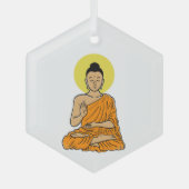 Buddha magnet glas ornament (Voorkant)