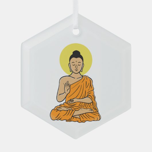 Buddha magnet glas ornament (Voorkant)