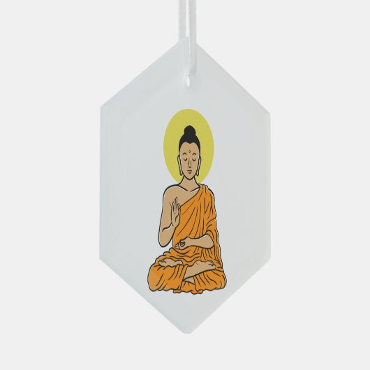 Buddha magnet glas ornament (Voorkant Rechts)