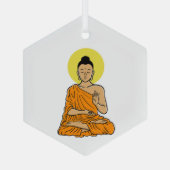 Buddha magnet glas ornament (Achterkant)
