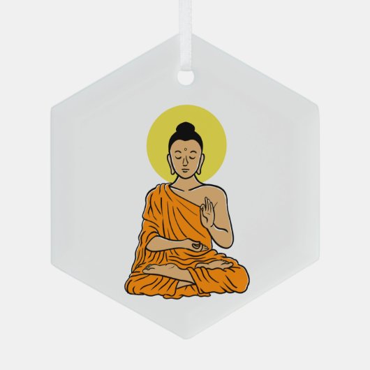 Buddha magnet glas ornament (Achterkant)