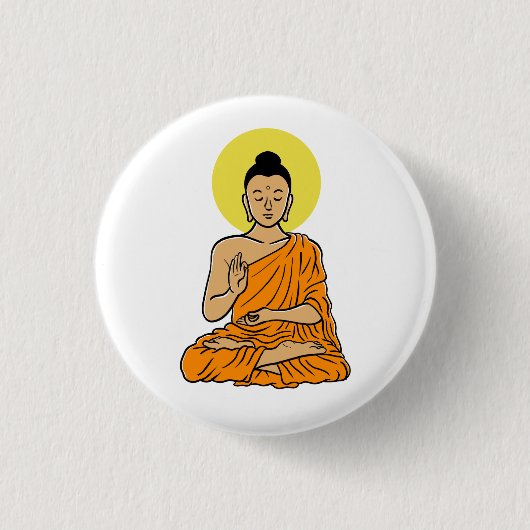 Buddha magnet ronde button 3,2 cm (Voorkant)