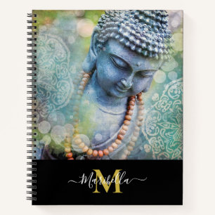 Buddha Mala Kralen Mandala Boheemien Monogram Notitieboek
