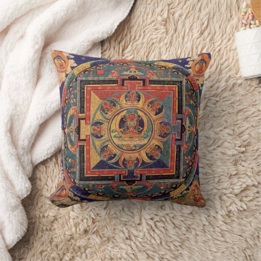 Buddha Mandala Antiek Tibetan Thanka Cushion Kussen (Deken)