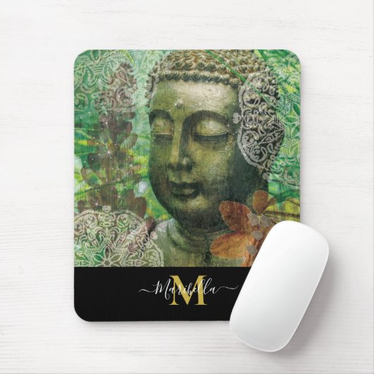 Buddha Mandala Boho Personaliseert Monogram Muismat (Met muis)