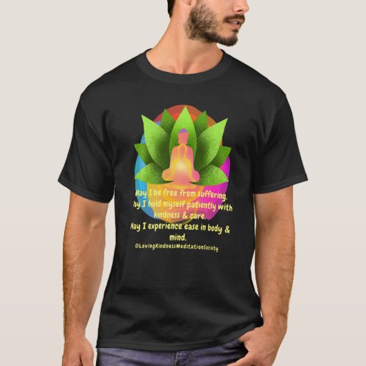 Buddha Mandala LovingKindness Metta Blessing Praye T-shirt (Voorkant)