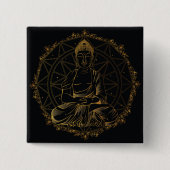 Buddha Mandala Vierkante Button 5,1 Cm (Voorkant)