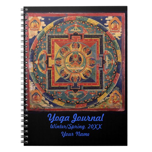 Buddha Mandala Yoga Journal gepersonaliseerd Notitieboek (Voorkant)