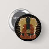 Buddha Meditating Dharma Wheel Ronde Button 5,7 Cm (Voorkant /achterkant)