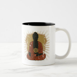 Buddha Meditating Dharma Wheel Tweekleurige Koffiemok