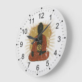 Buddha Meditating Om Symbol Grote Klok (Hoek)