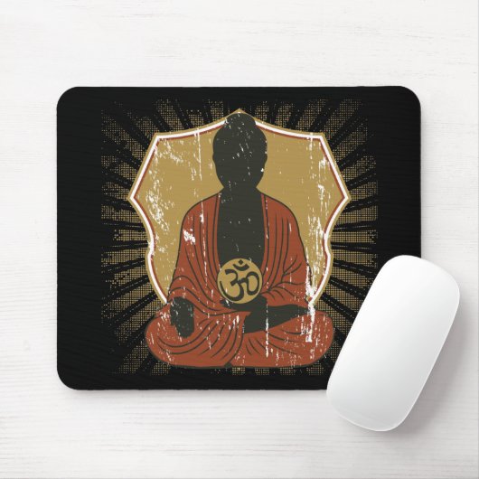 Buddha Meditating Om Symbol Muismat (Met muis)