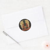 Buddha Meditating Om Symbol Ronde Sticker (Envelop)