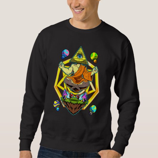 Buddha Meditation Psychedelic Illuminati Pyramid E Trui (Voorkant)