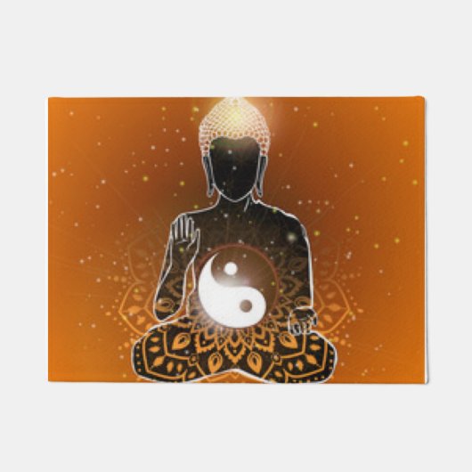 Buddha Meditation Ying Yang Design Deurmat (Voorkant)