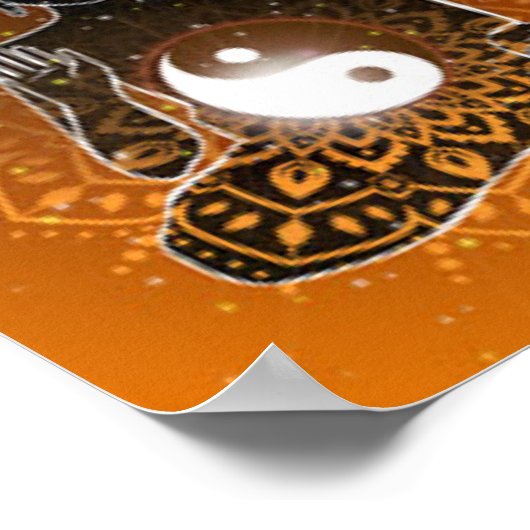 Buddha Meditation Ying Yang Design Poster (Hoek)