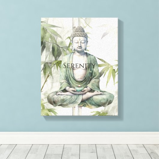 Buddha Meditation Yoga Yin Yang Canvas Afdruk (Insitu (Houten vloer))
