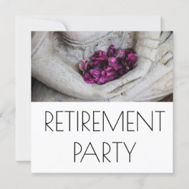 BUDDHA MET BLOSSOMS RETIREMENT PARTY INVITATION KAART